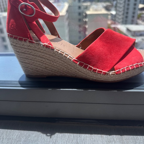 Gentle Souls by Kenneth Cole Red Suede Espadrille Wedge Sandals – Size 8M – NEW - Picture 8 of 8
